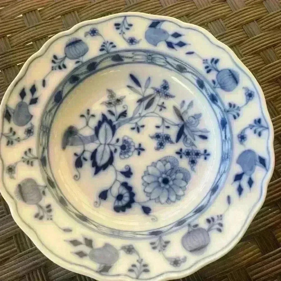 5 pc Antique Meissen great condition!! RARE! Flow blue Porcelain China 1800’s - Picture 12 of 12